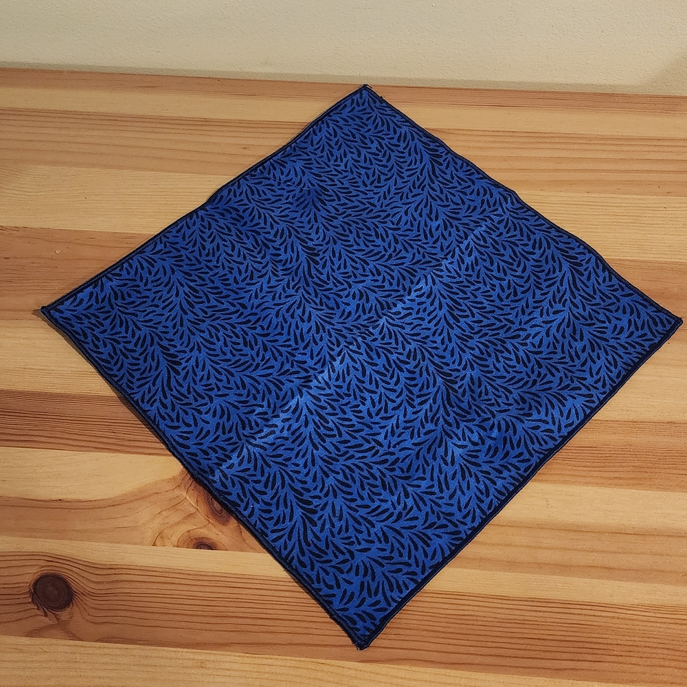 MUST GO!! Ankara African Blue Patterned Handkerchief Pocket Square